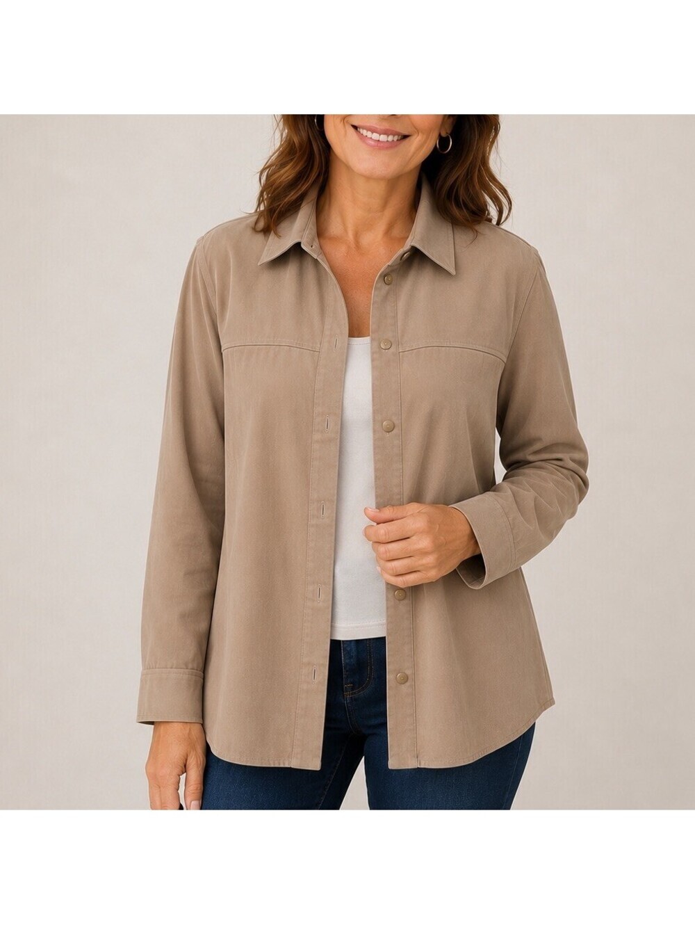 Vintage Talbots Petites Tan Lightweight Jacket Women’s XLP Minimalist Quiet Lux